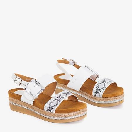 Women's white sandals on the Petunia platform - Footwear