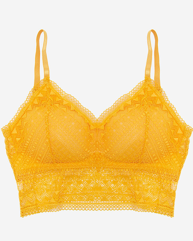 Yellow women's lace bralette bra - Underwear