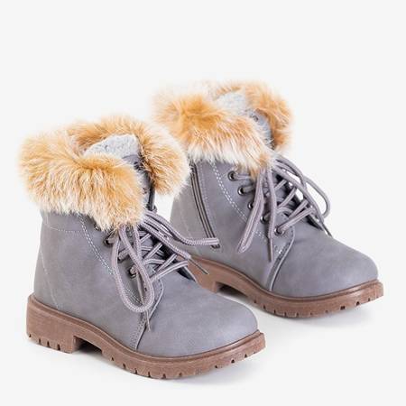 Zendisqa gray children's hiking boots with fur - Footwear