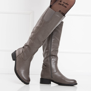 Azumi gray women's insulated flat-sole boots - Footwear
