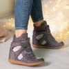 Barbra dark gray wedge sneakers - Footwear