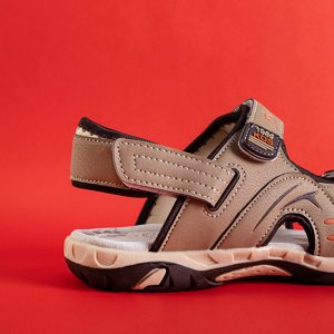 Beige children's sandals with Velcro Roser - Footwear