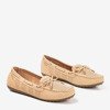 Beige loafers with a bow Orisa - Footwear 1