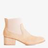 Beige women's flat-heeled boots Tarina - Shoes