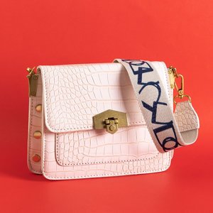 Beige women's handbag with embossing - Accessories