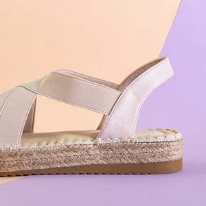 Beige women's sandals a'la espadrilles on the Dium platform - Footwear