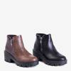 Black boots with embossing a'la snake skin Busselia - Footwear
