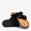 Black - brown women's Amassa fringed slippers - Footwear