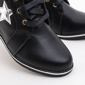 Black children's boots with a star Focalori - Footwear