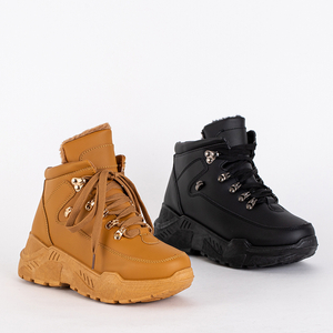 Black eco leather snow boots Rueq- Footwear
