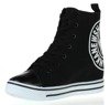Black, fabric wedge sneakers - Footwear 1