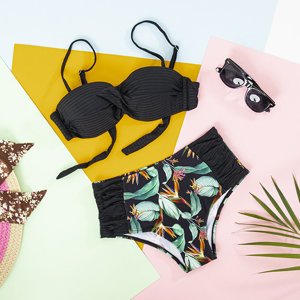 Black floral print swimsuit - Underwear