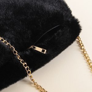 Black fur shoulder bag - Accessories