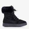 Black lace-up women's snow boots Evitina - Footwear