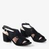 Black openwork sandals on the Azuur post - Footwear