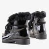 Black patent boots with fur Flaminia - Footwear