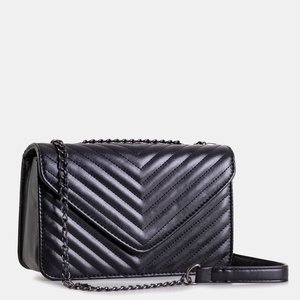 Black quilted messenger bag on a chain - Handbags