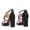 Black sandals on the post with colorful Prinea inserts - Footwear 1