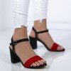 Black sandals on the post with red stripe Tribanah - Footwear 1