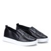 Black slip on sneakers with a star Elya - Shoes 1