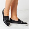 Black slip on sneakers with a star Elya - Shoes 1