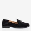 Black women&#39;s loafers with an ornament on the nose Hilawe - Footwear 1
