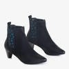 Black women's boots on the post with geometric patterns Alynca - Shoes