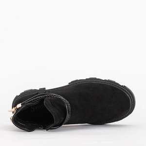Black women's boots with decorative bracelet Kelotti - Footwear