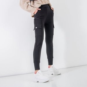 Black women's combat pants with pockets - Clothing