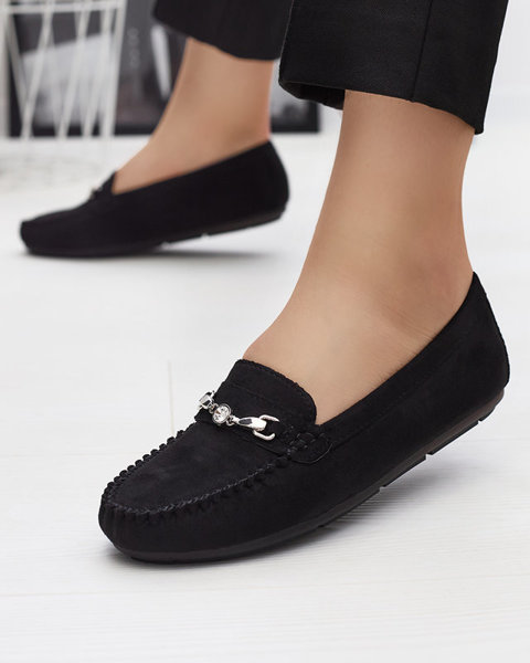 Black women's eco-suede loafers from Rewika - Footwear