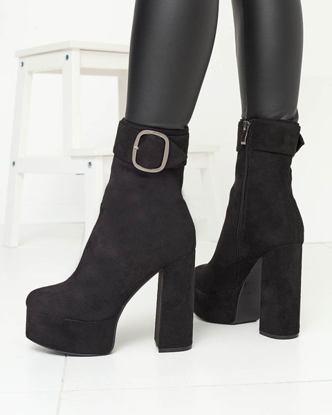 Black women's high-heeled boots Vefera - Footwear