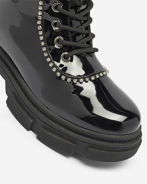 Black women's lacquered bagger boots Dexoci - Footwear