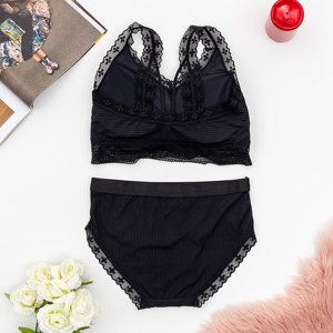 Black women's lingerie set with lace - Underwear