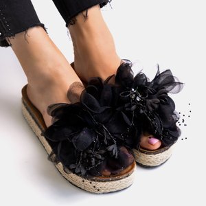 Black women's platform flip-flops Izylda - Footwear