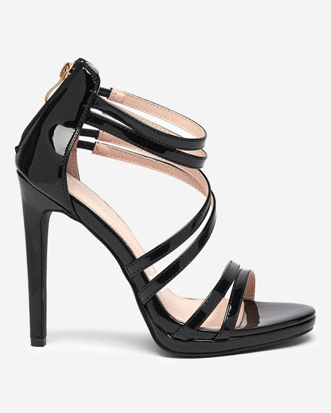 Black women's sandals on a high heel Oielisa - Footwear