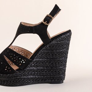 Black women's sandals on a higher heel Brolesio - Footwear