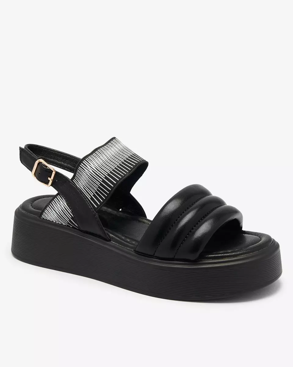 Black women's sandals on a thicker sole Uvino- Footwear