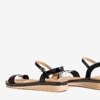 Black women's sandals on the low wedge Lisia - Footwear