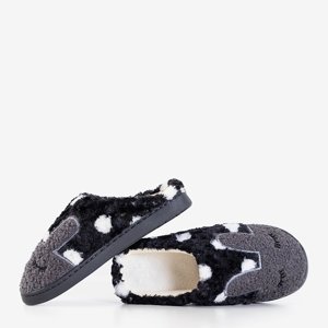 Black women's slippers with a bunny Krystian - Footwear