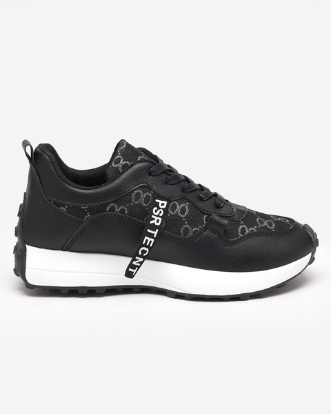 Black women's sports shoes with fashionable pattern Tentis - Footwear