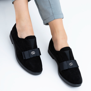 Black women's suede moccasins with bow Easton - Footwear