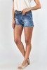 Blue high waist denim shorts - Clothing