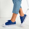 Blue lace sneakers on a thick Satilla platform - Footwear