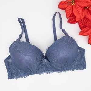 Blue padded bra with lace - Underwear
