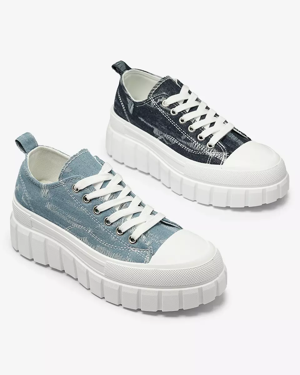 Blue women's platform sneakers Deksif Footwear