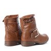 Brown ankle boots with decorative buckles Rick - Footwear