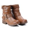 Brown ankle boots with decorative buckles Rick - Footwear
