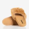 Brown slippers with fur Millie - Footwear