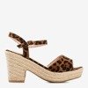 Brown women&#39;s sandals with leopard sugar Honey - Footwear 1