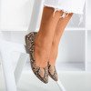 Brown women's ballerinas a'la snake skin Lilla - Footwear
